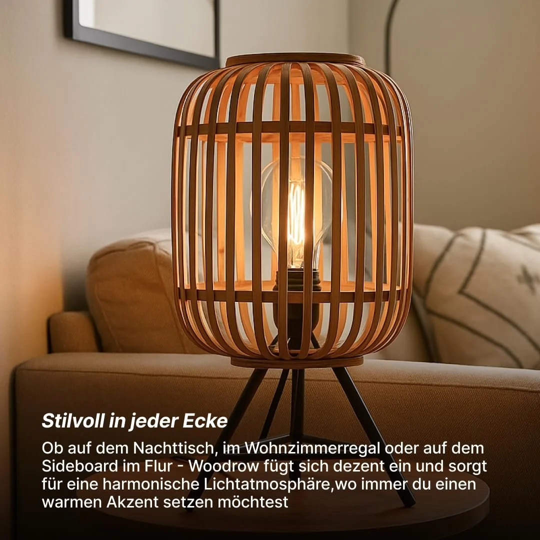 Настільна лампа BRILLIANT Woodrow 1x A60 E27 60 Вт Світло-коричневий, фото №4