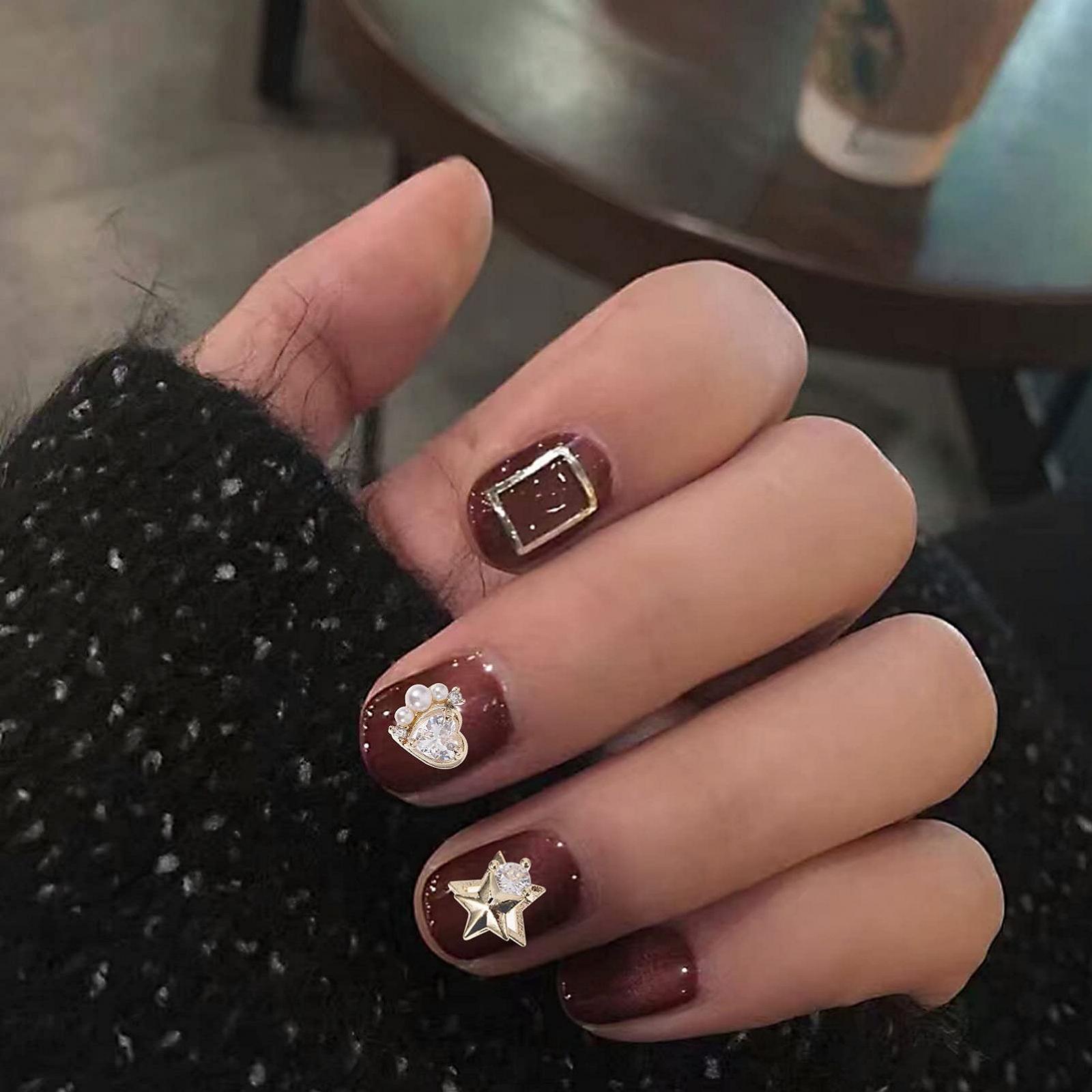 Аксессуары для ногтей Haoshi, патч для ногтей, подвеска для ногтей, 3D подвеска для ногтей, украшение для ногтей, стоп для кусания ногтей, маникюрный металлический пластырь, декоративный пластырь для ногтей, упаковка из 5 штук, фото №7