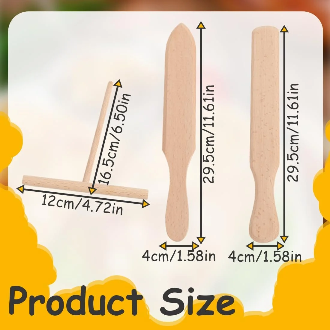 Набор для приготовления блинов 3 предмета T-shape бук, фото №2