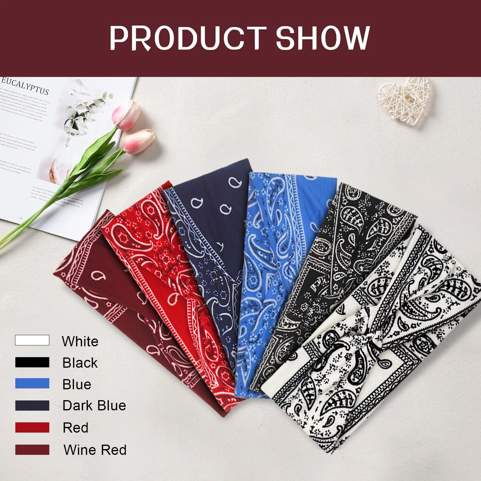 Пов'язка на голову Широка Різнокольорова, фото №6