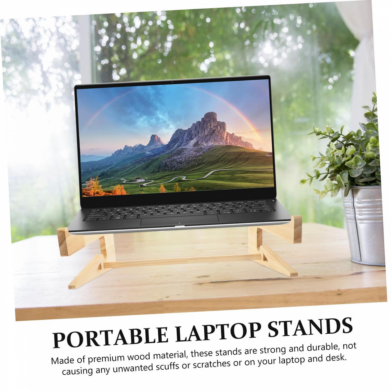 Підставка для ноутбука Дерев'яна Регульована по висоті з вентиляцією Стабільна, фото №5