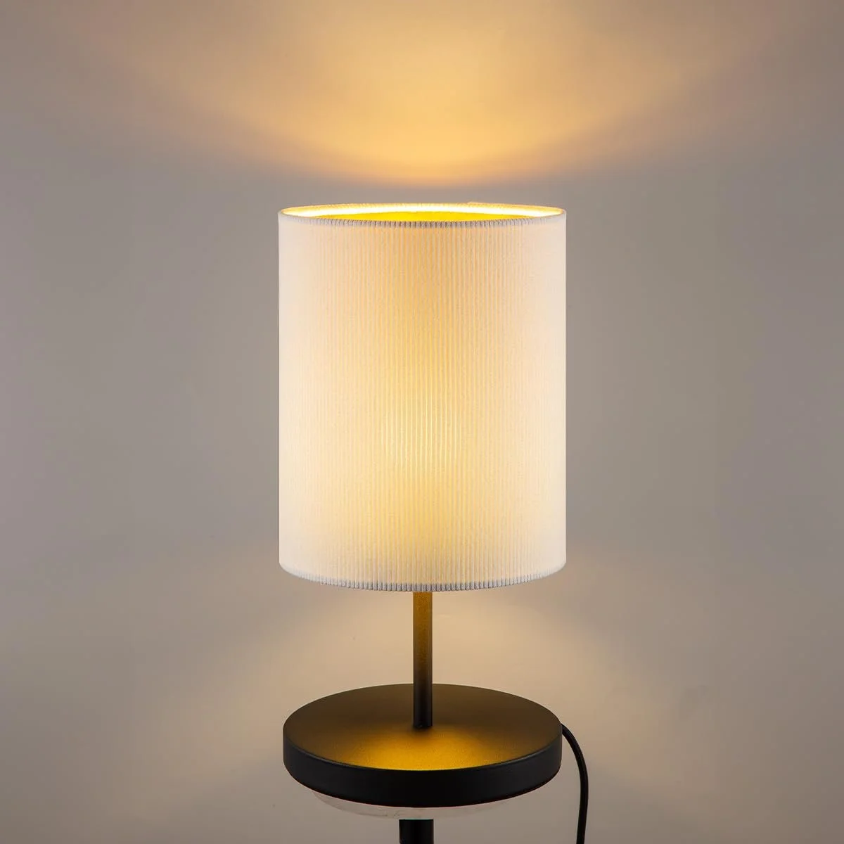 Настільна лампа Home Sweet Home Scandinavian LED циліндрична вельветовий абажур E27 20 x 40 см Біла, фото №2