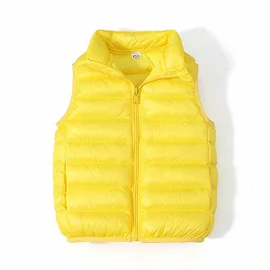 Дитячий стьобаний жилет OUMSHBI без рукавів на блискавці, однотонна synthetic.ua - Фото 1