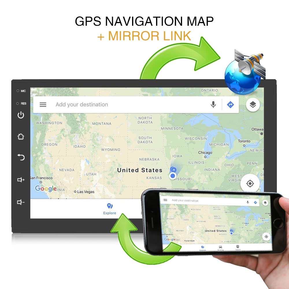 Автомагнитола 2DIN 7 UNIVESAL ANDROID SMALL с GPS модулем WiFi Bluetooth и FM радио MP5 плеер Пульт на руль, фото №4