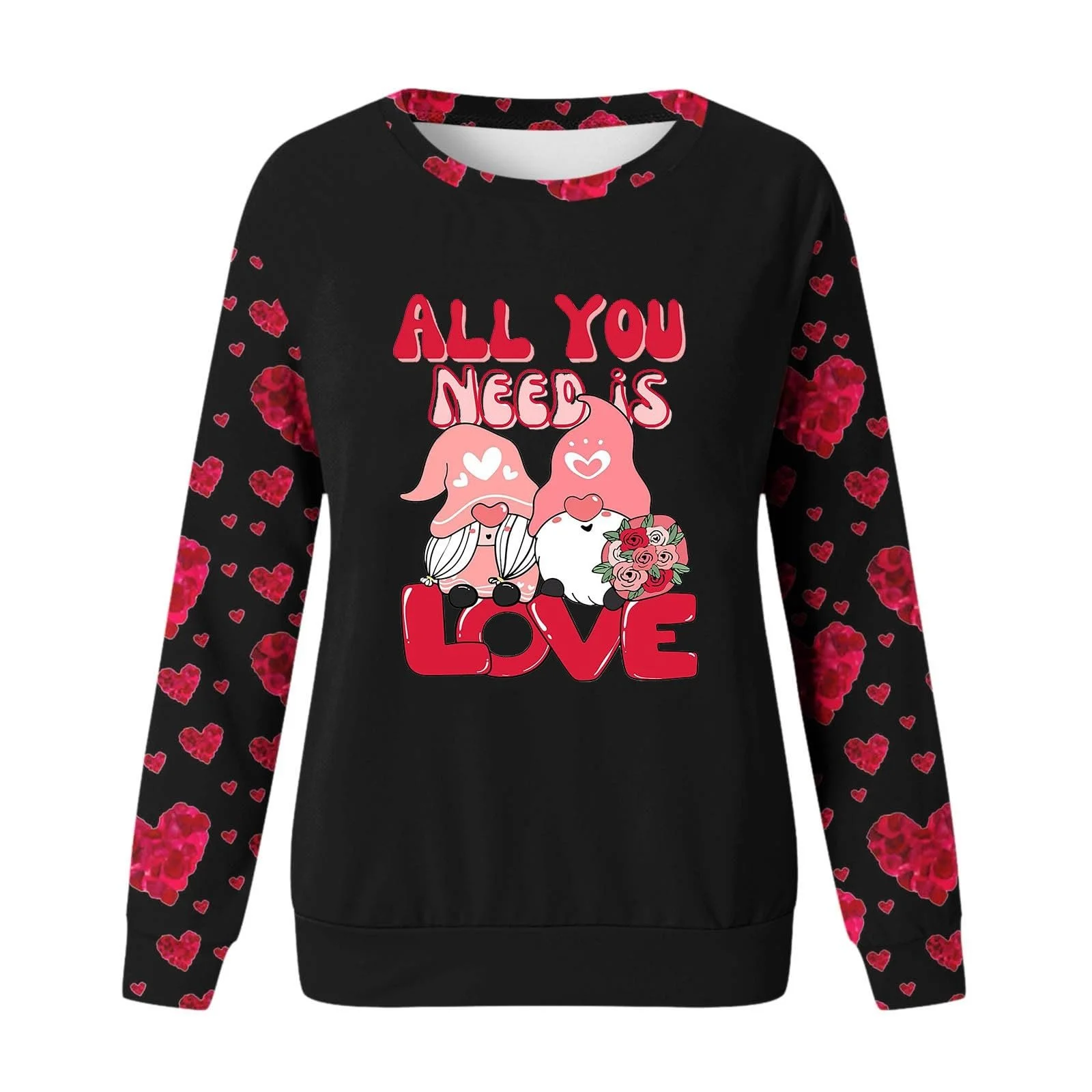 Футболка ко Дню святого Валентина Женский Милый Пуловер с сердечком Свитшот без капюшона Футболки с длинными рукавами Круглый вырез, фото №4 Футболка ко Дню святого Валентина Женский Милый Пуловер с сердечком Свитшот без капюшона Футболки с длинными рукавами Круглый вырез, фото №4