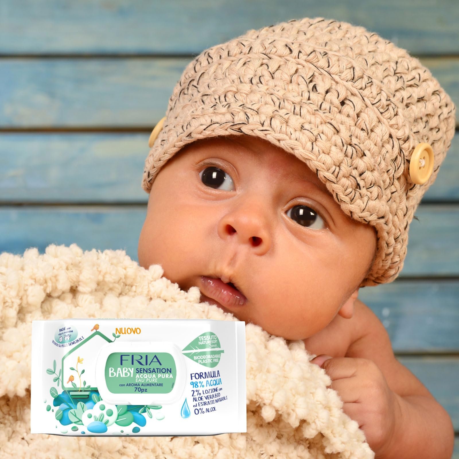 Серветки дитячі Fria Baby Sensation Pure Water 840 шт., фото №3