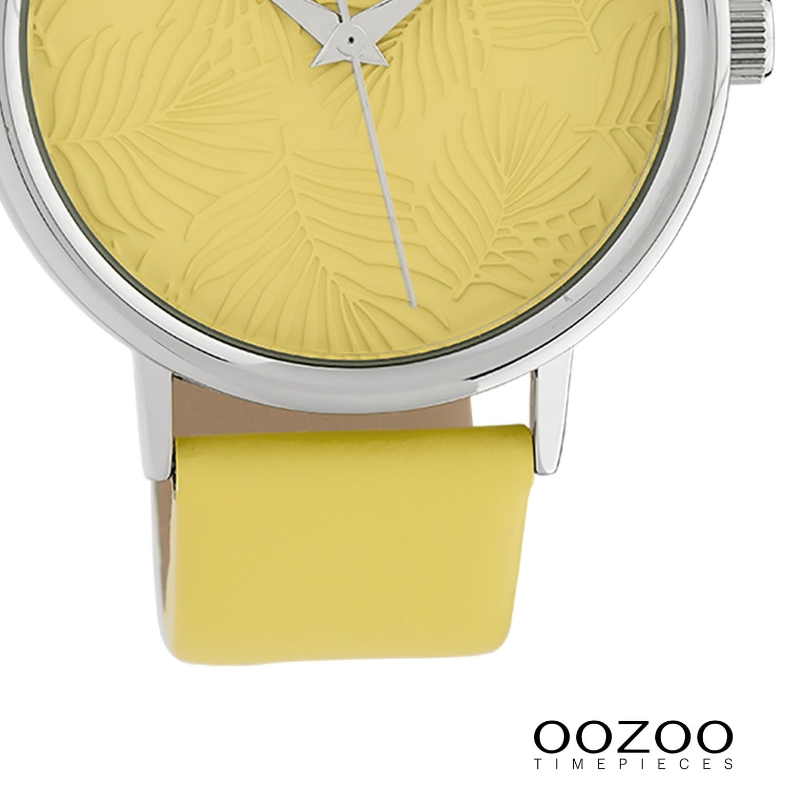 Женские часы Oozoo Ремешок кожаный Plain 42 мм Colours of Summer Palm Циферблат, фото №3