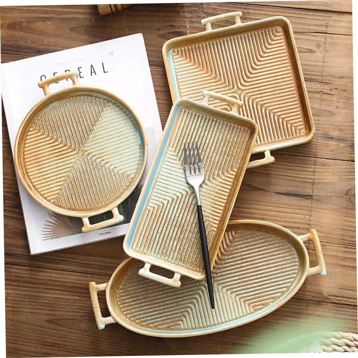 Керамическая форма для запекания квадратная с двойными ручками 1 шт, фото №3 Керамическая форма для запекания квадратная с двойными ручками 1 шт, фото №3