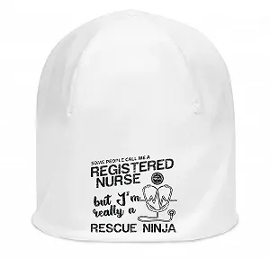 Унисекс Хлопковая Шапка Atspauda Some People Call Me A Registered Nurse But I'm Really A Rescue Ninja, Белый, Один Размер - Фото 1