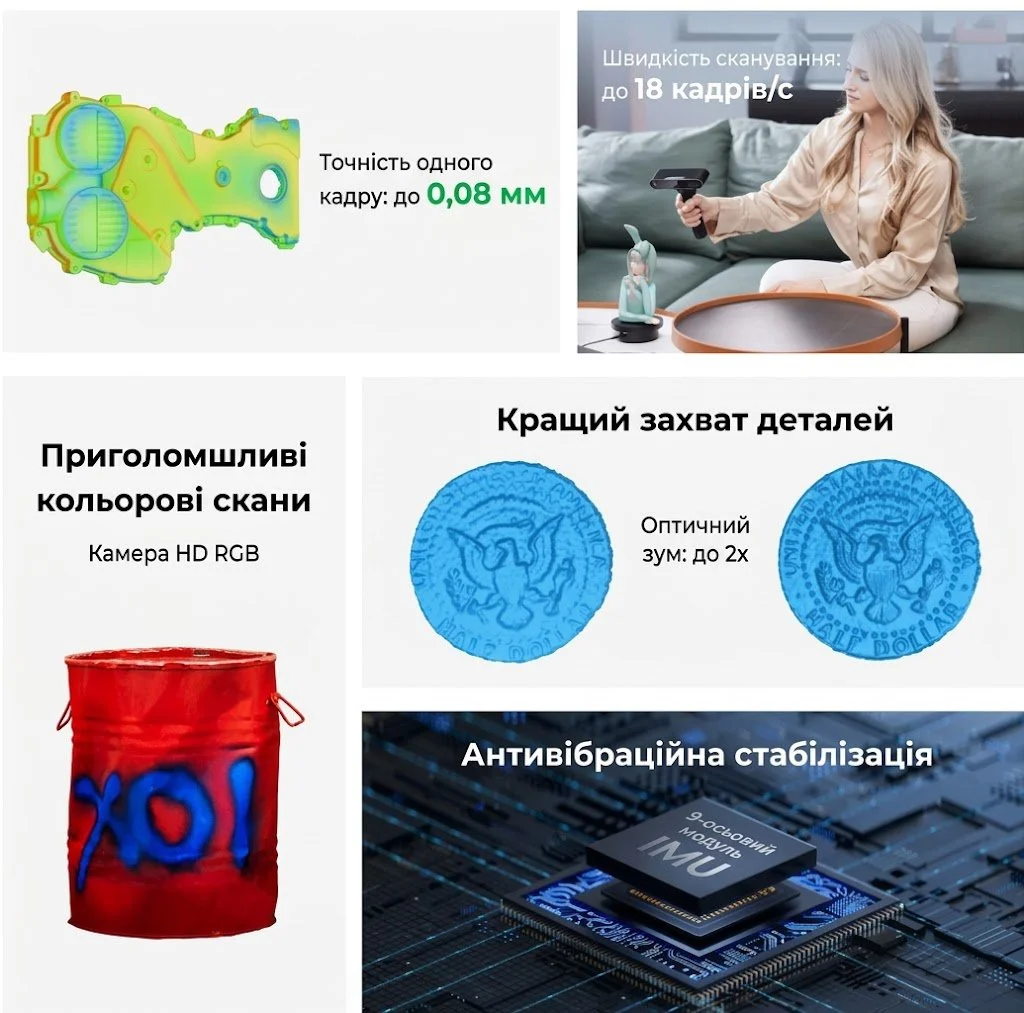 Переносний 3D-сканер Revopoint POP 3 Plus Advanced Edition / Чорний, фото №6