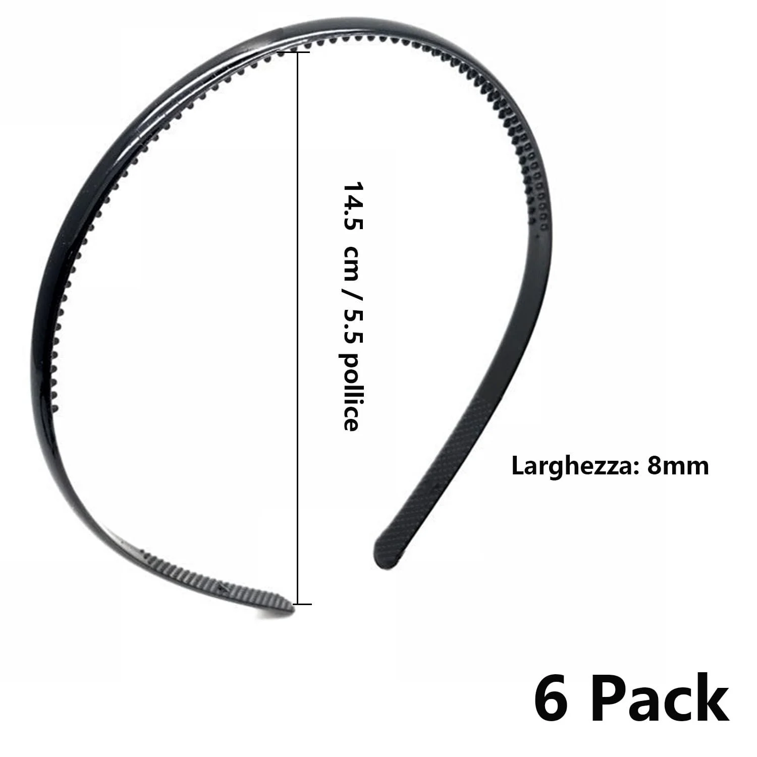 Обруч Пластиковий З зубцями Чорний (ширина 8 мм), фото №2