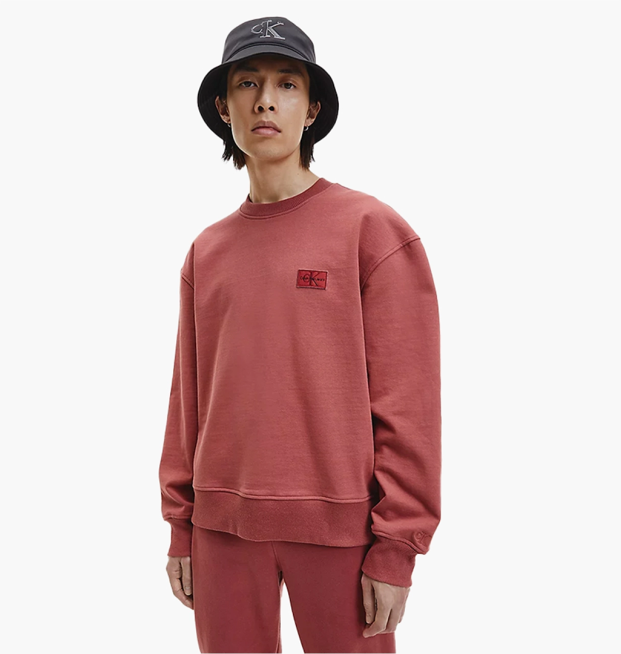 Футболка Calvin Klein Shrunken Badge Crew Neck Terracotta Tile L, фото №1