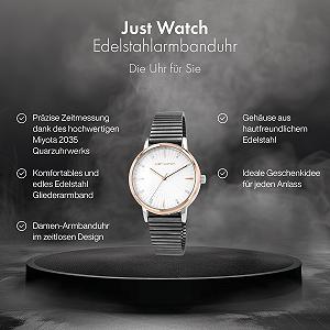 Женские часы Just Watch Браслет из нержавеющей стали Легко читать 19.5 см Диаметр 34 мм synthetic.ua - Фото 1