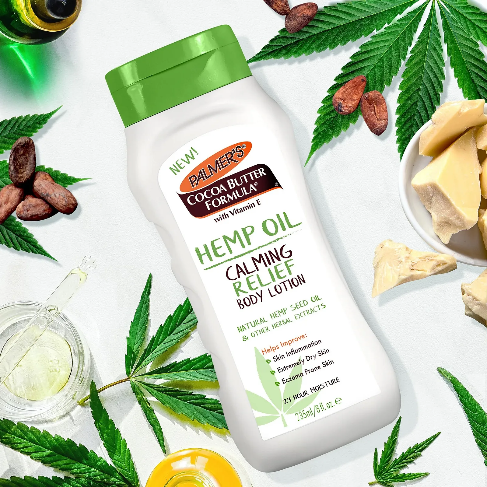 Лосьйон для тіла Palmer's Cocoa Butter Formula Hemp Oil Заспокійливий 236 мл, фото №6 Лосьйон для тіла Palmer's Cocoa Butter Formula Hemp Oil Заспокійливий 236 мл, фото №6