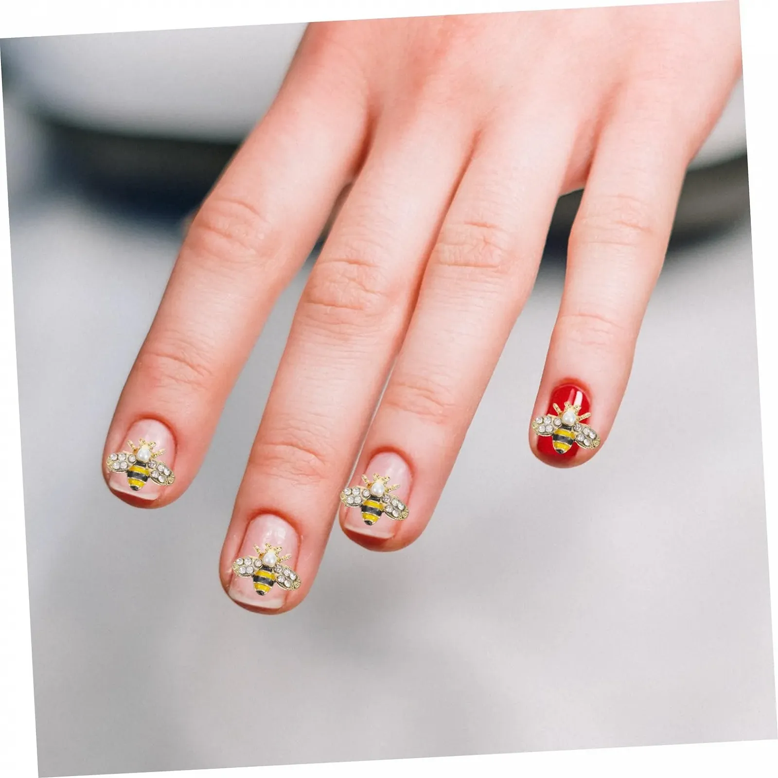 minkissy Набор для ногтей, 40 шт., металлические украшения в форме животных, металлические стразы, бусины для ногтей, жемчужные драгоценные камни, 3D, фото №5