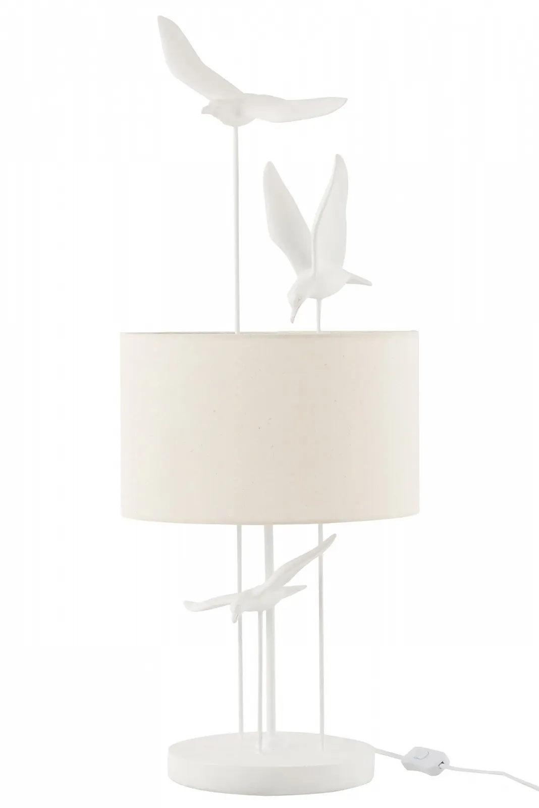 Настільна лампа J-Line Beautiful Birds Полірезин Висота 79 см Біло-бежева, фото №1