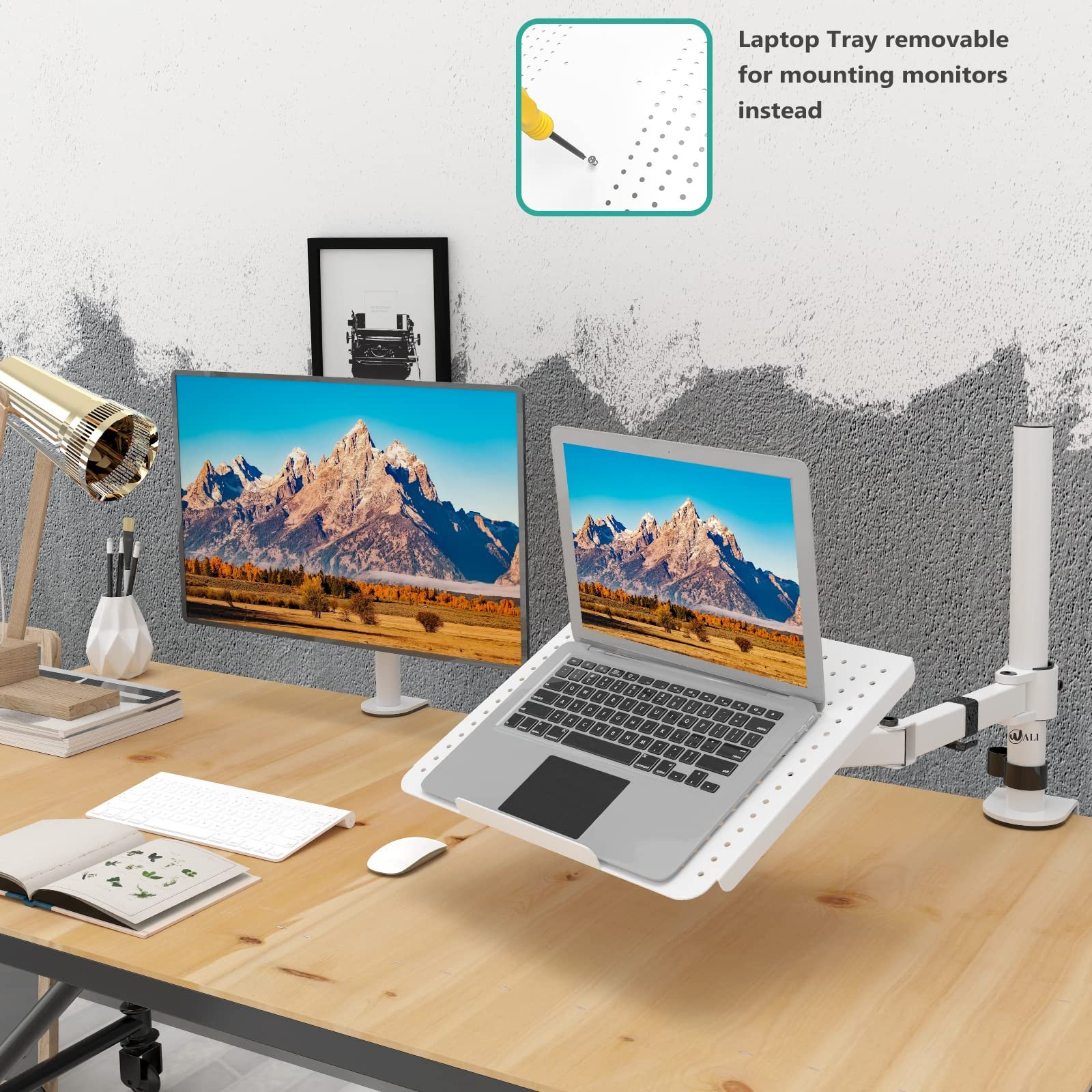 Держатель для ноутбука WALI для стола до 17 дюймов, 10 кг, Черный, фото №8