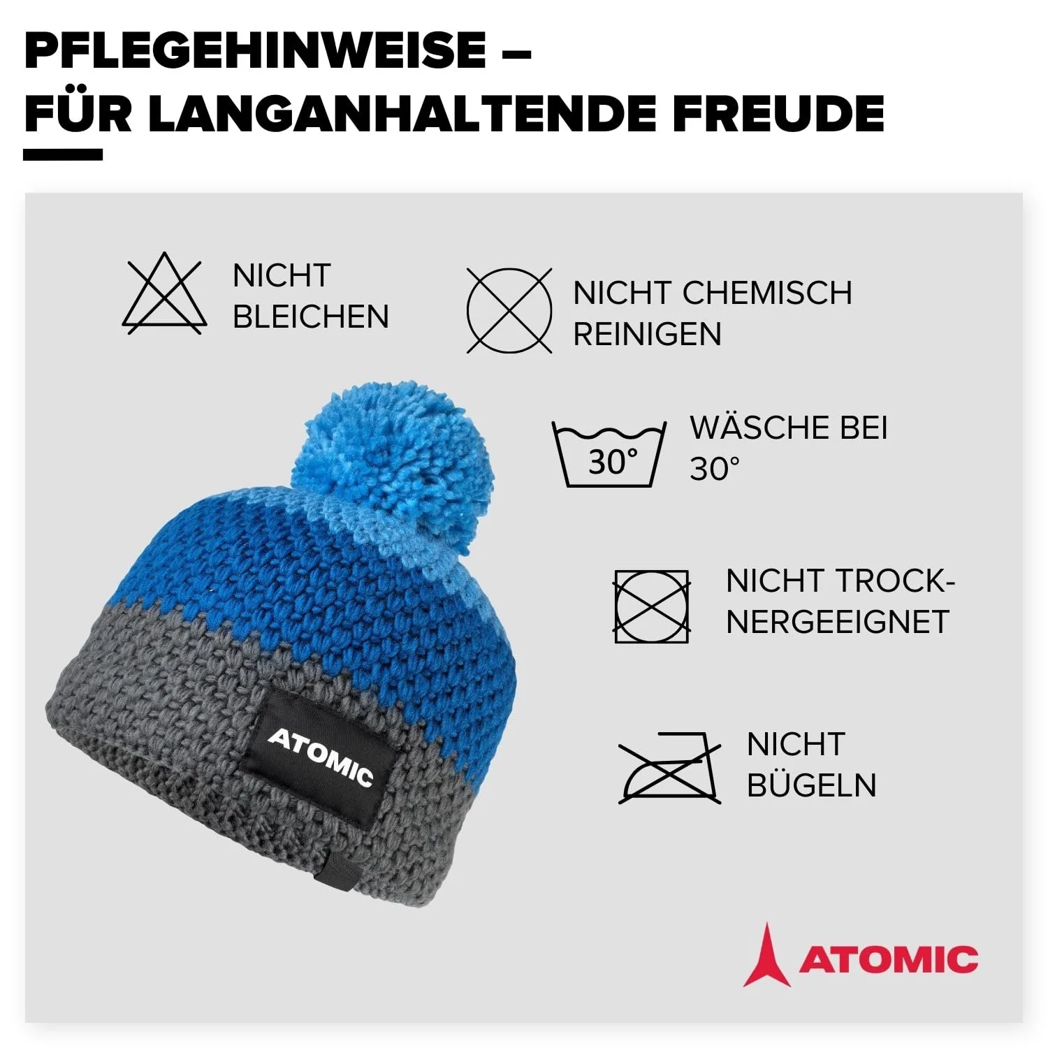 Шапка ATOMIC ALPS Детская Шапка Голубой / серый / светлый, фото №4