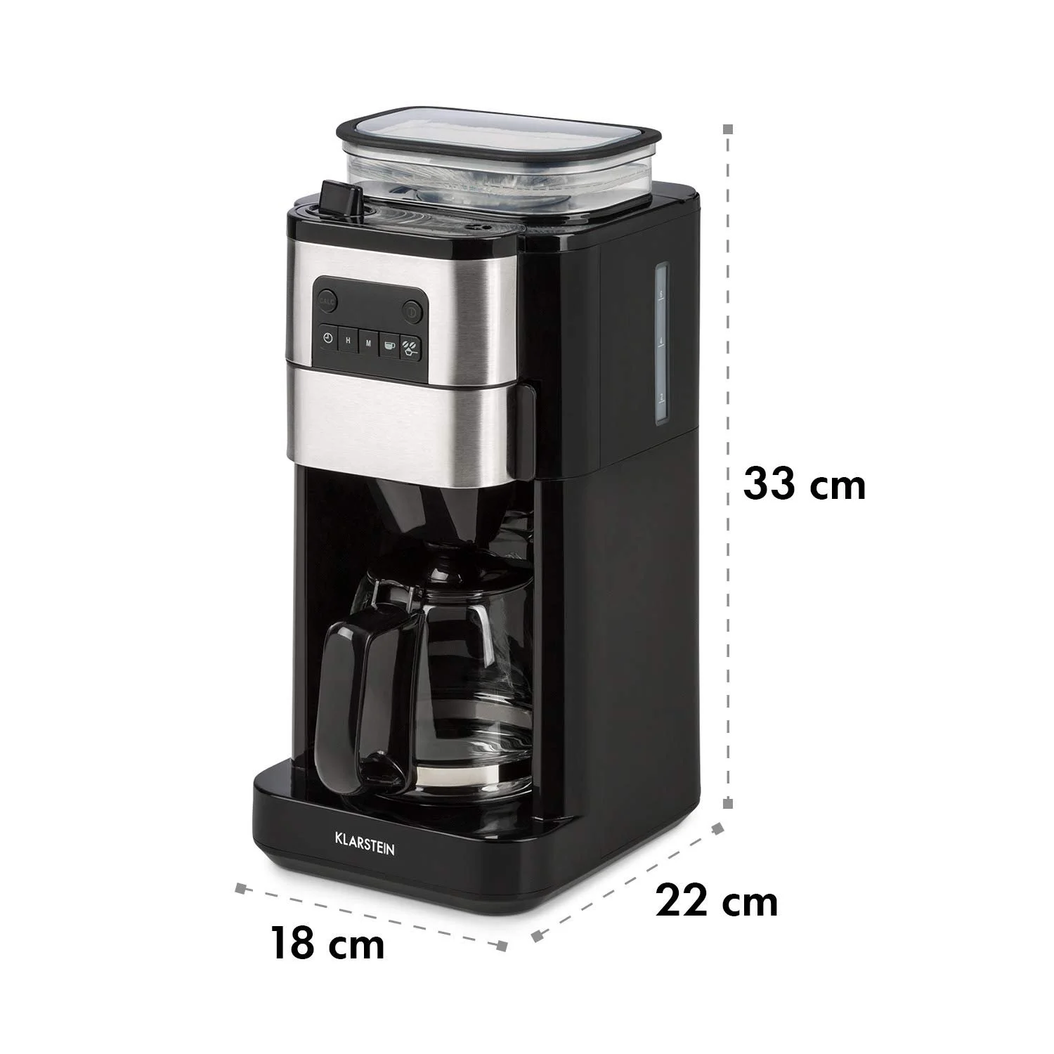 Капельная кофеварка Klarstein Aromatica Taste 6 с конической кофемолкой 680 Вт 750 мл Черная, фото №9