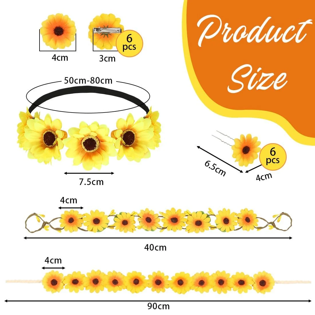 Венок для волос Подсолнечник, фото №2