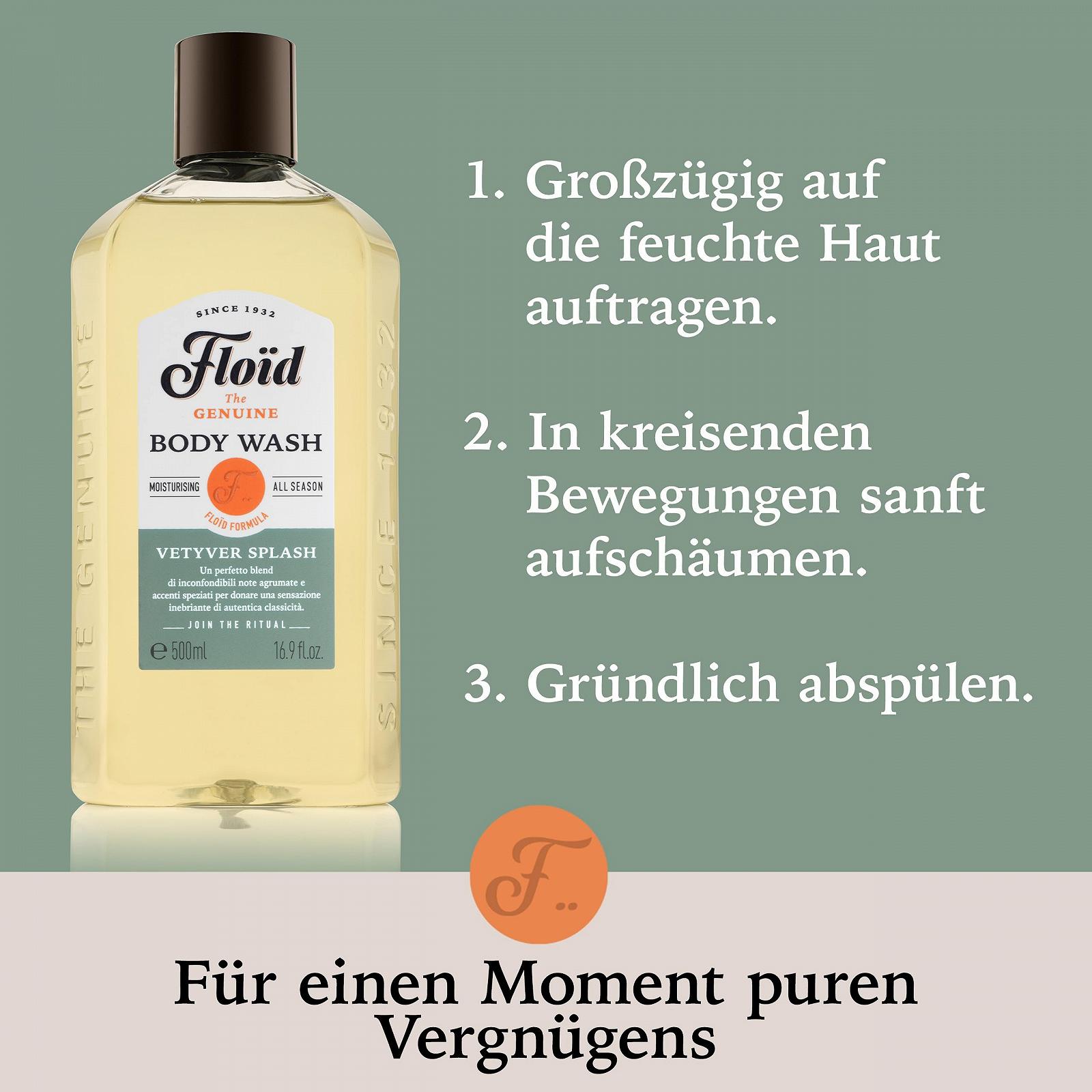 Гель для душа Floïd Vetyver Splash 500 мл очищающий увлажняющий, фото №4