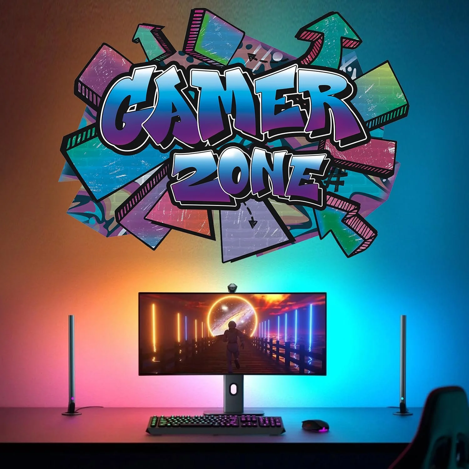 Наклейка на стіну HPNIUB Gamer Zone Grafitti Black, фото №5 Наклейка на стіну HPNIUB Gamer Zone Grafitti Black, фото №5
