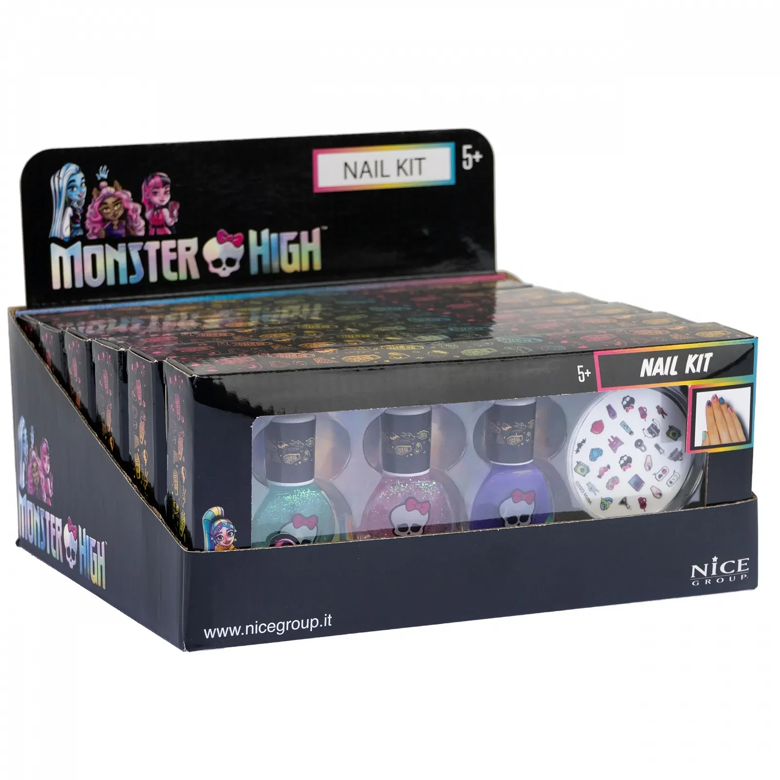 Набор для маникюра Nice Group Monster High 3 лака для ногтей и наклейки, фото №7