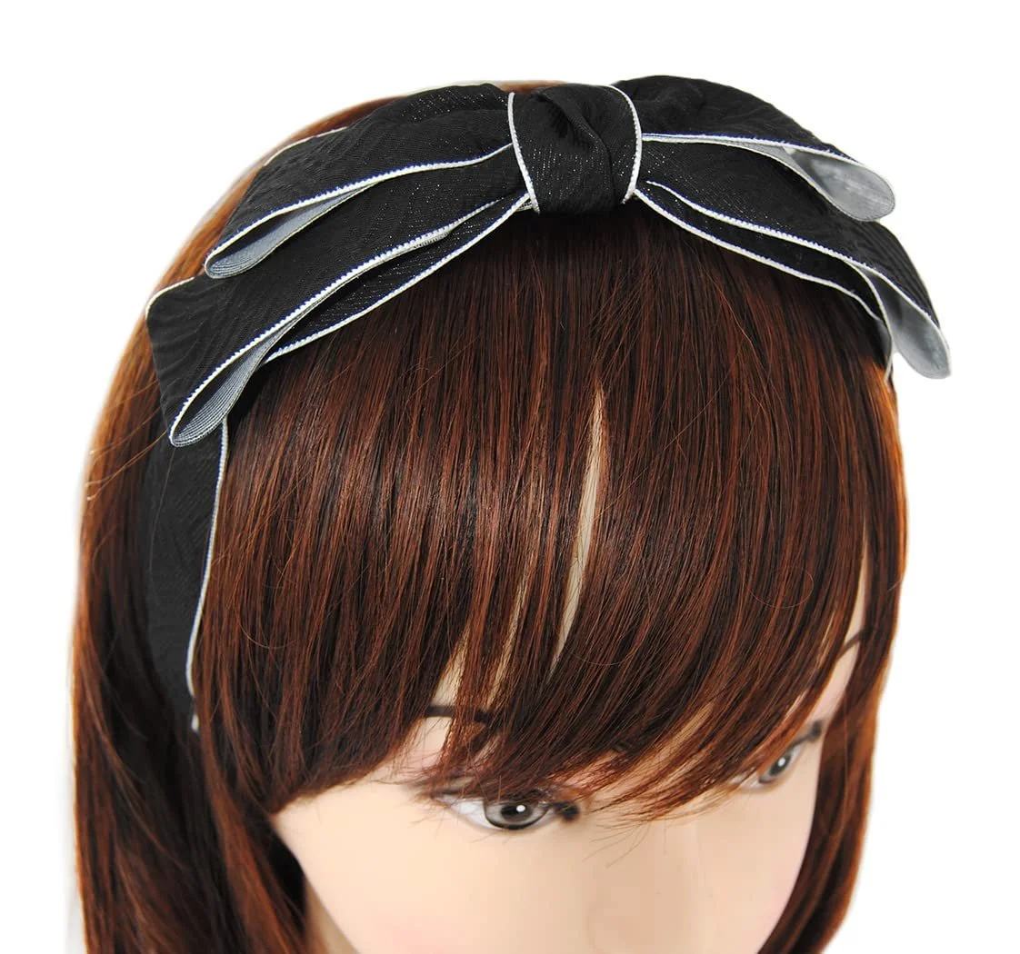 Обруч Axy HRS4 з великим бантом 17 см x 5 см Чорний, фото №2