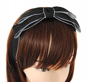 Обруч Axy HRS4 з великим бантом 17 см x 5 см Чорний synthetic.ua - Фото 1