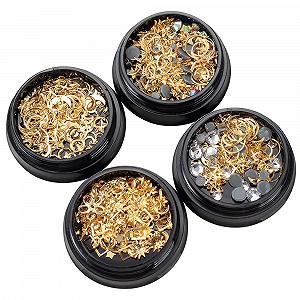 3D Декор для ногтей Луна Звезда Металлическая нашивка Стразы для ногтей Металлические заклепки для ногтей Разный стиль, 2 шт - Фото 1