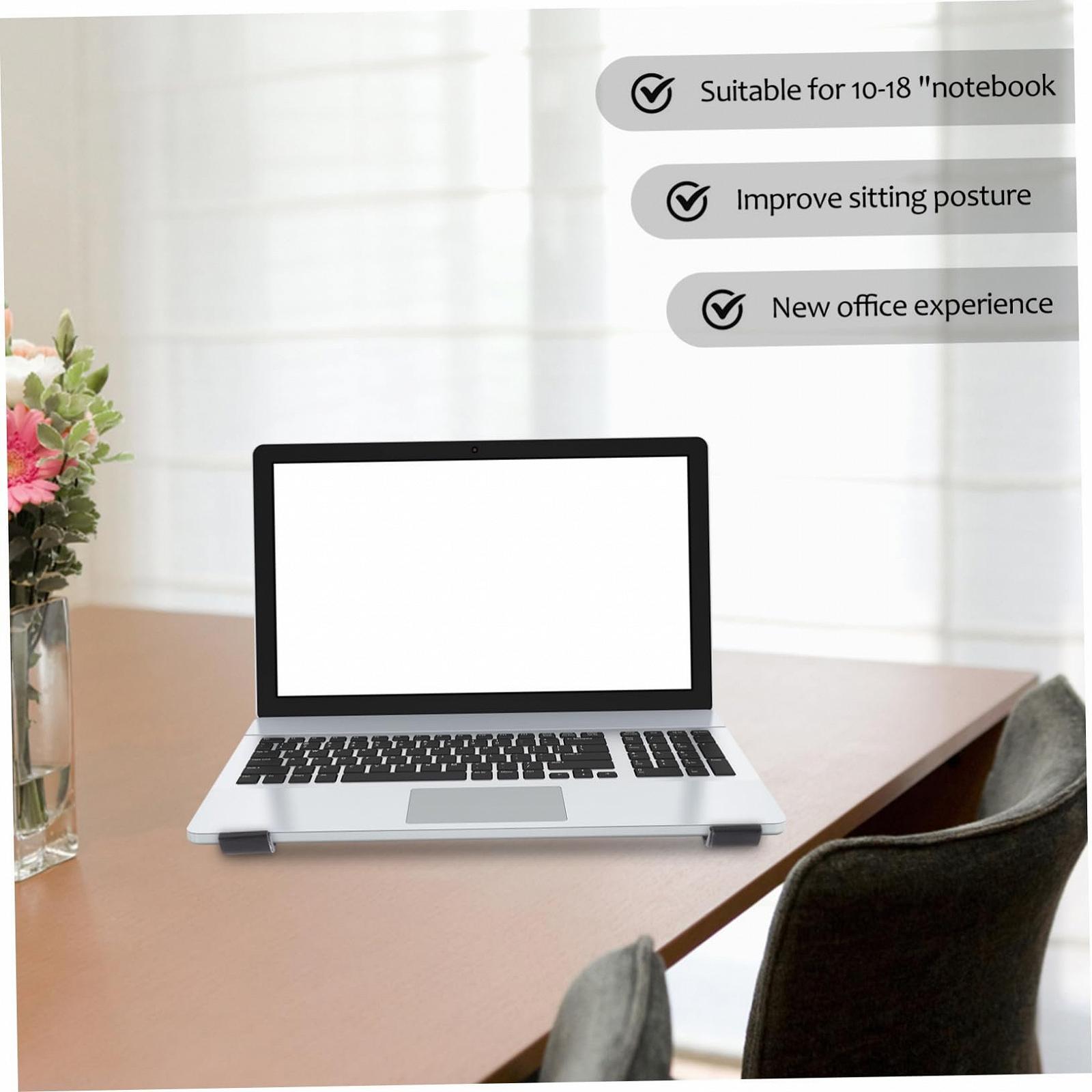 Подставка для ноутбука из алюминиевого сплава Эргономичная подставка-подъемник для ноутбука с нескользящими силиконовыми накладками Стабильный угол наклона для здоровой осанки для стола, фото №5
