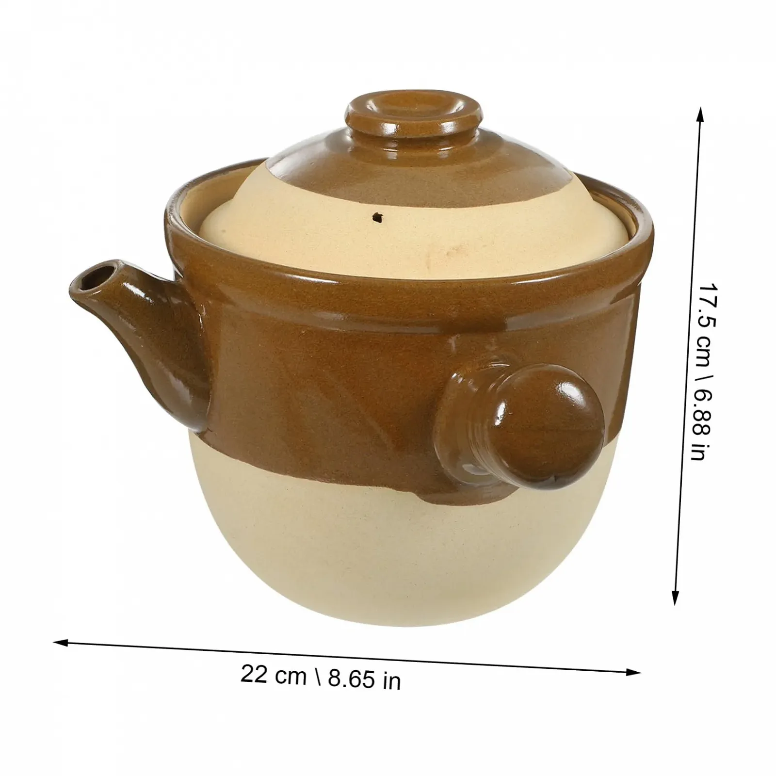 Глиняний горщик Ciieeo з кришкою керамічний для супу та рису невеликий, фото №3