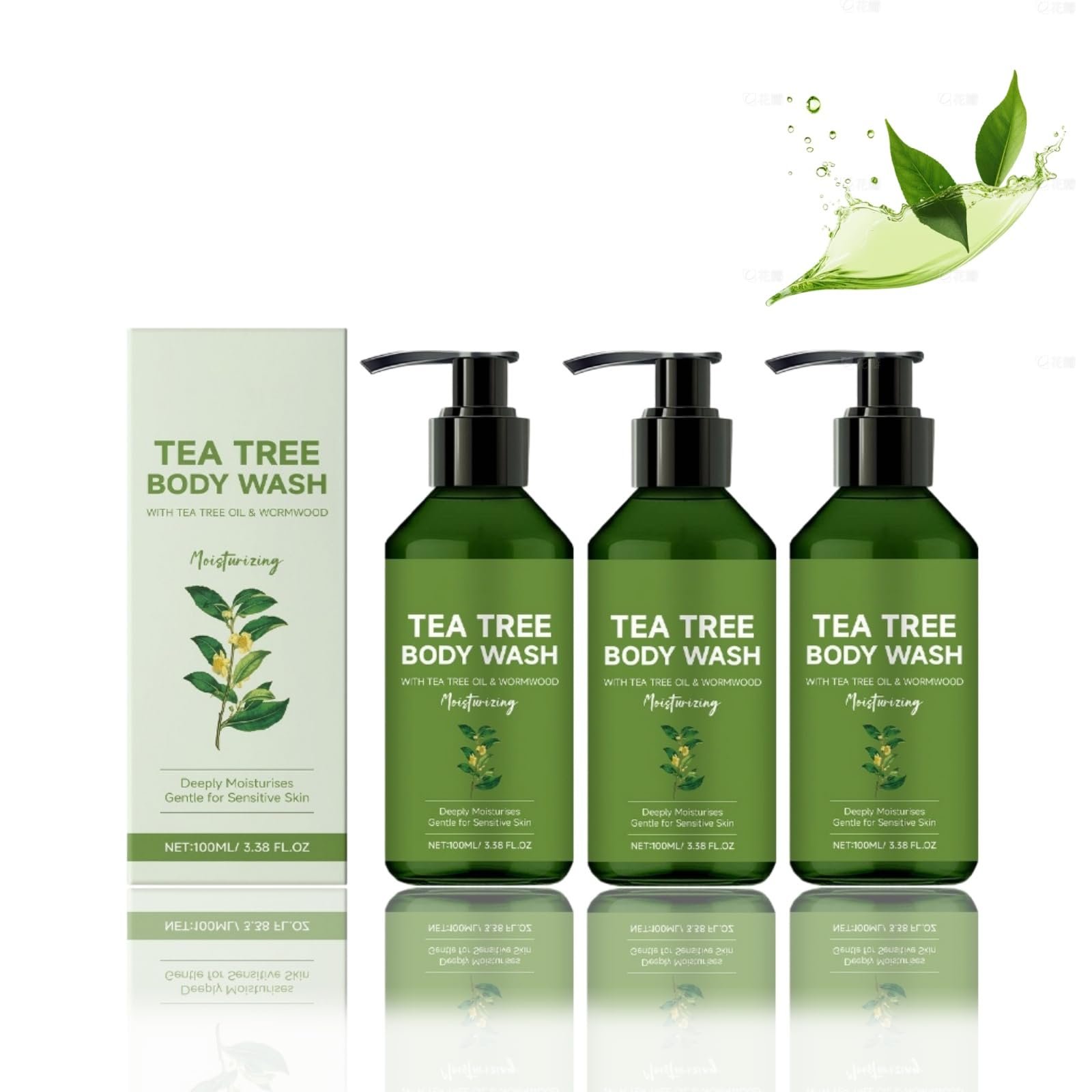 Гель для душу Tea Tree Oil Gentle Cleansing Зволожувальний для всіх типів шкіри Набір із 3 шт, фото №1