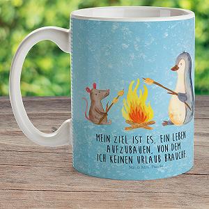 Детская чашка Mr. & Mrs. Panda Пингвин у костра Пластиковая synthetic.ua - Фото 1