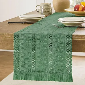 Скатертина-Ранер Macrame Boho 30 x 140 см Green ціна на synthetic.ua - Фото 1 Скатертина-Ранер Macrame Boho 30 x 140 см Green synthetic.ua - Фото 1