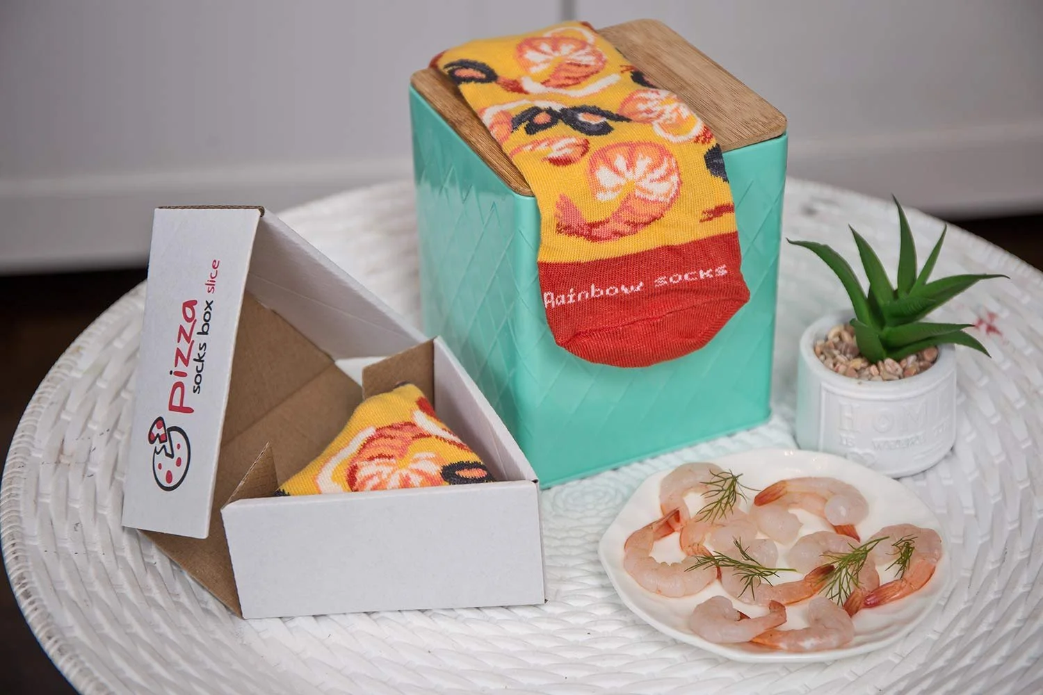 Носки Rainbow Socks Кусочек пиццы в коробке - С морепродуктами - Женские Мужские Носки с пиццой 1 пара, фото №3 Носки Rainbow Socks Кусочек пиццы в коробке - С морепродуктами - Женские Мужские Носки с пиццой 1 пара, фото №3