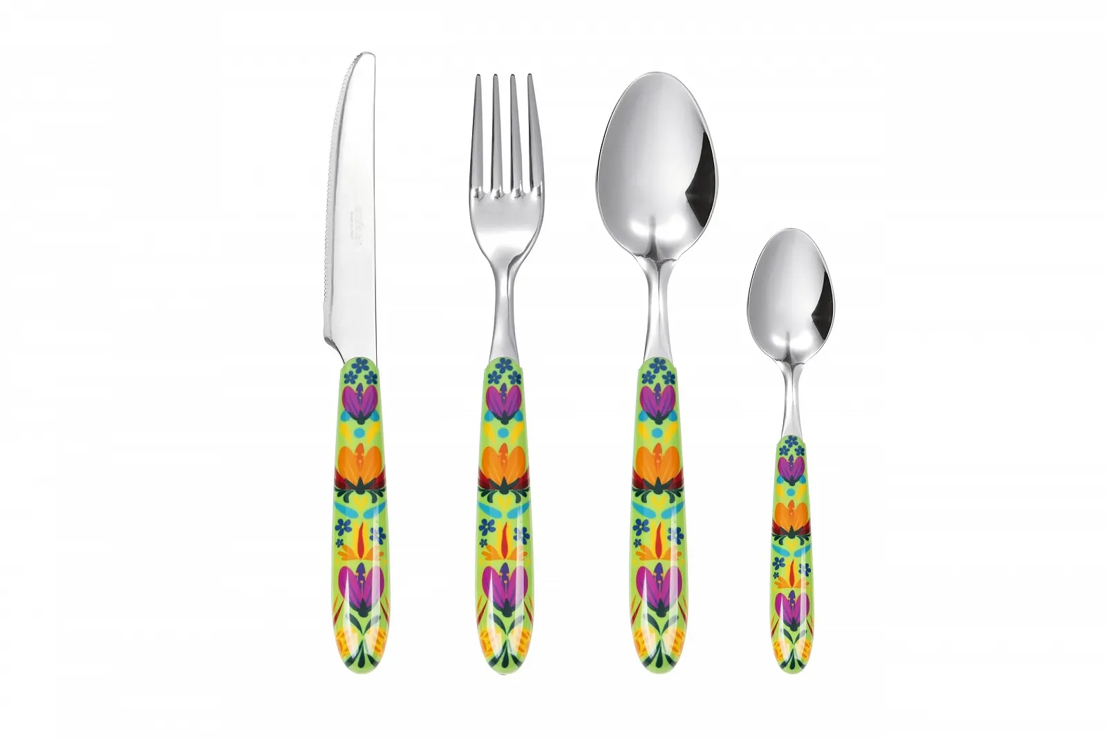 Набор столовых приборов Excelsa Mexican Flower 24 предмета, нержавеющая сталь, пластиковая ручка, фото №7