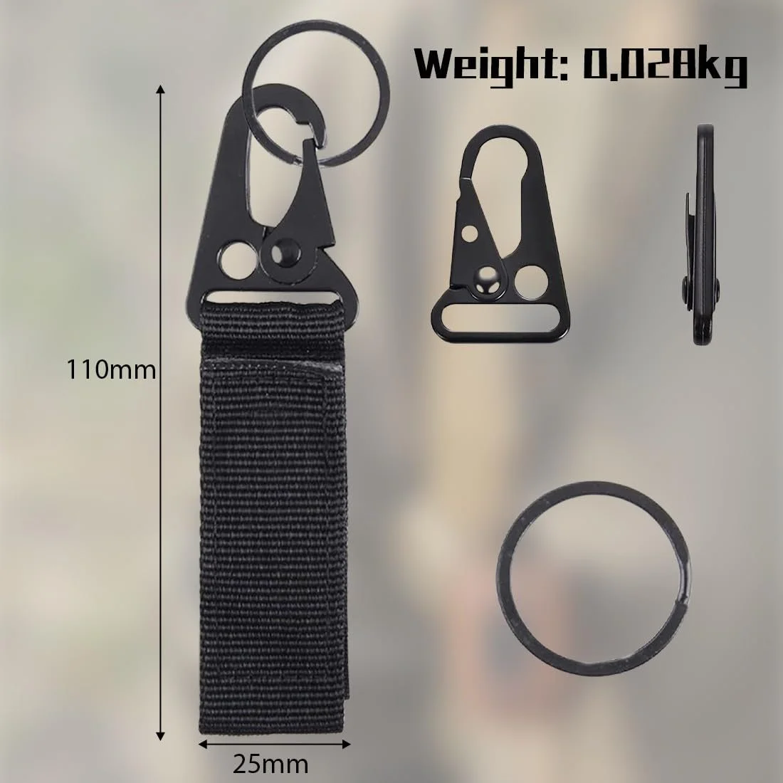 Крючок JEYORZY Карабин 3 шт. Разноцветный, фото №2