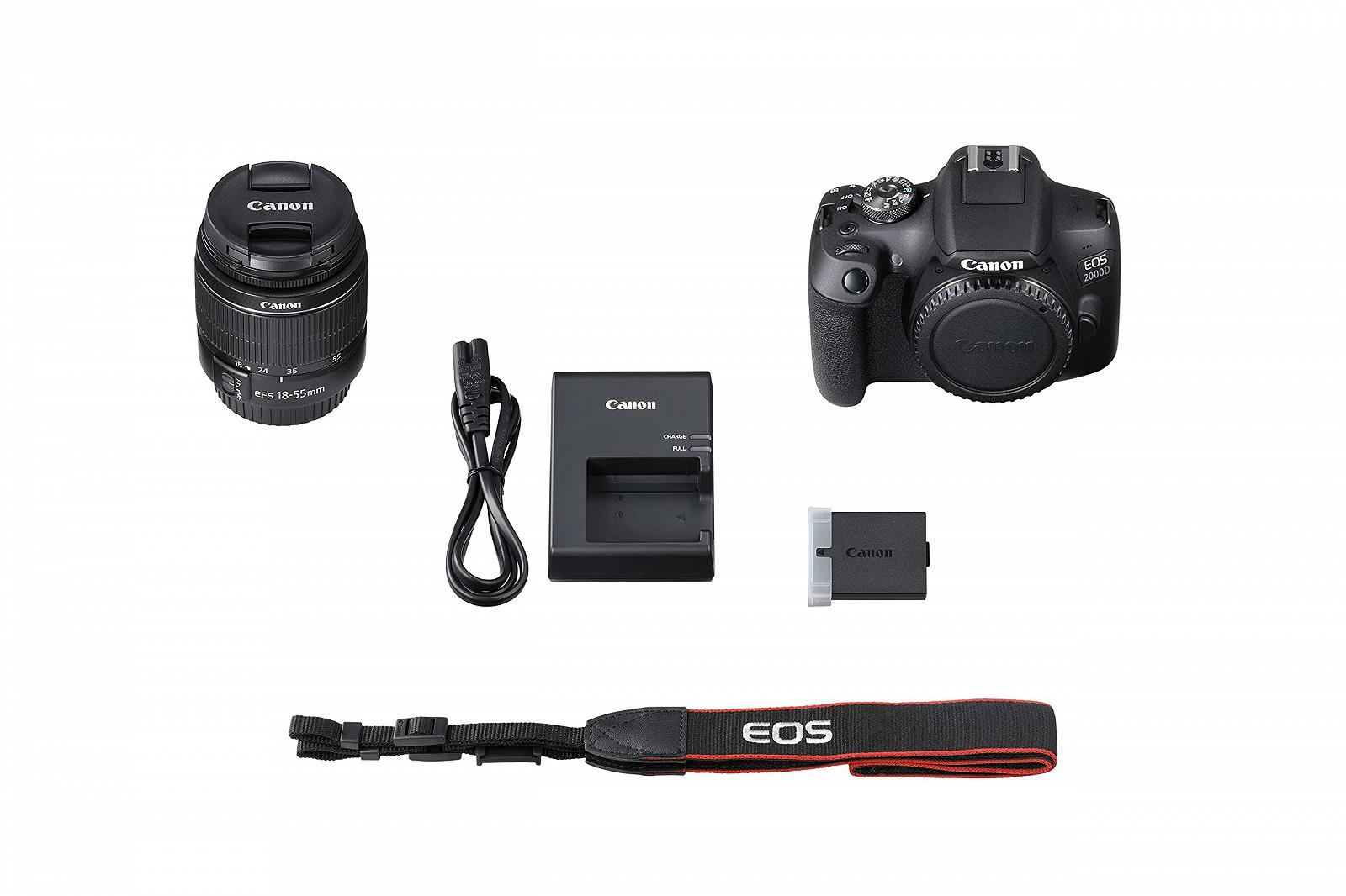 Зеркальная камера Canon EOS 2000D с объективом EF-S 18–55 F3.5-5.6 III (24.1 МП, DIGIC 4+, ЖК-дисплей 7.5 см (3.0 дюйма), Full HD, WiFi, APS-C CMOS-сенсор), черный, фото №5