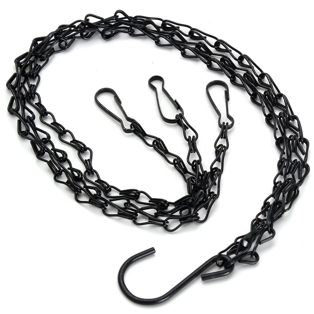 Ланцюжки для підвісних горщиків 3 шт. металеві чорні 40 см, фото №3 Ланцюжки для підвісних горщиків 3 шт. металеві чорні 40 см, фото №3