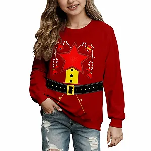 Різдвяний Світшот для малюків, дитячий з мультяшним принтом, з круглим вирізом\ - Фото 1