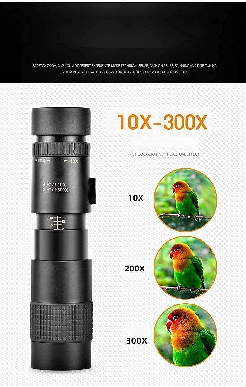 Монокуляр TAZYMKSD 4K 10-300x40mm Портативный Черный, фото №4