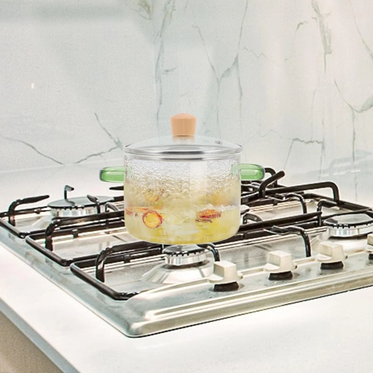 Каструля Healifty 1,5 л з кришкою термостійка прозора, фото №8