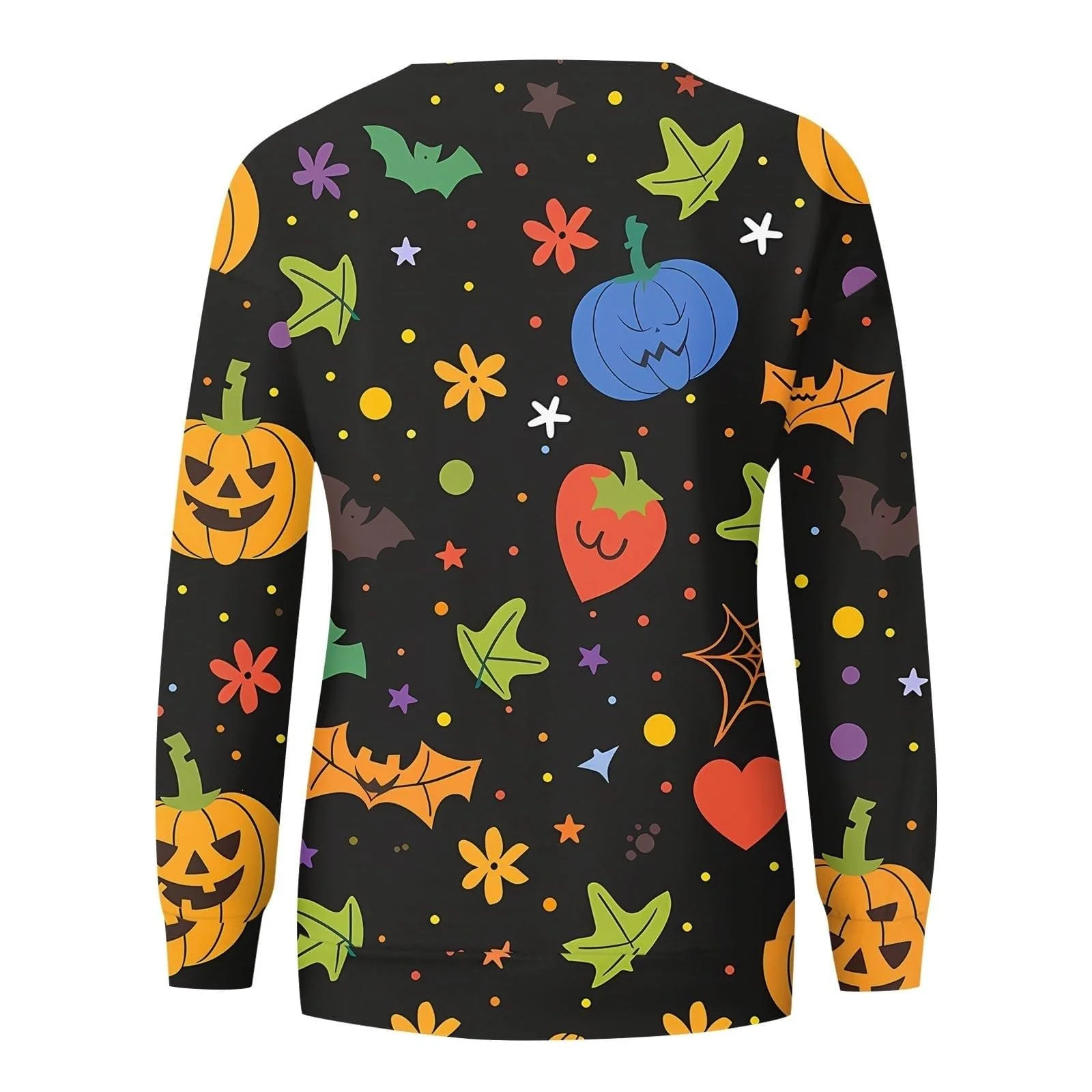 Женский Свитшот Повседневный Теплый Зимний Верх Хэллоуин Свитшот Осенний Забавный Oversized Длинный Рукав Хэллоуин Футболка Зимняя Круглая Шея Винтажный Свитшот Полной Длины, фото №3