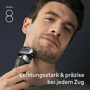 Чоловіча електробритва Braun Series 8 8617s Для вологого та сухого гоління з тримером Срібляста synthetic.ua - Фото 1