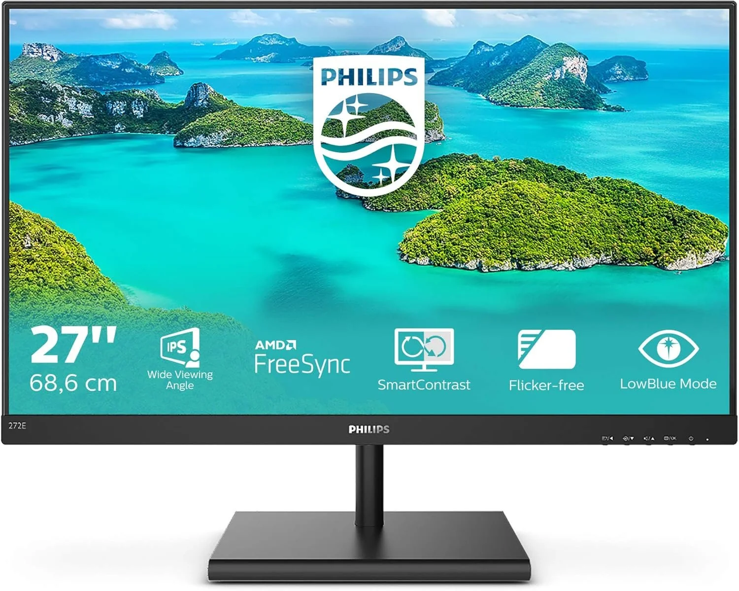 Монітор 27" Philips 272E1SA Full HD IPS 75 Гц Чорний, фото №1