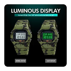 Чоловічий цифровий годинник з підсвічуванням Nicoone, водонепроникний, спортивний, протиударний synthetic.ua - Фото 1