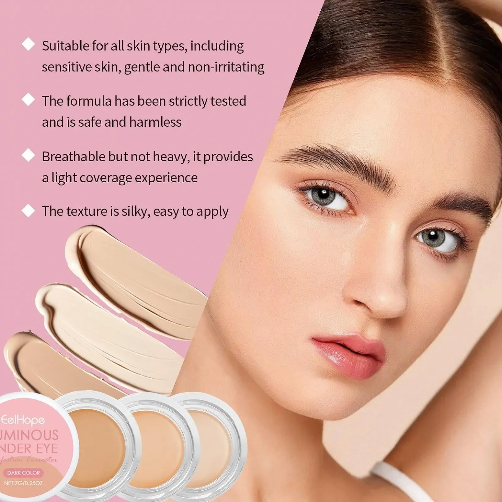 Консилер Luminous Superluminous Undereye Genius Brightening Color-Correcting Eye Brightener Medium Coverage увлажняющий (Набор, 7 г), фото №5