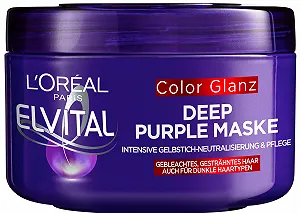 Маска для нейтрализации желтизны волос L'Oreal Paris Elvital Color Glanz Purple 250 мл - Фото 1