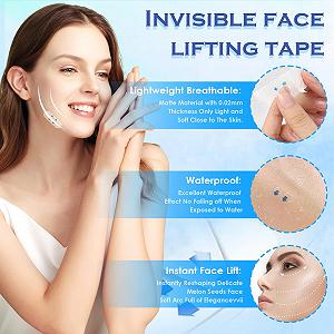 Набор лент для подтяжки лица LURNODY, 60 шт., невидимые наклейки для подтяжки лица для женщин, V-образная форма лица, используются для подтягивания дряблой кожи на лице, двойного подбородка и морщин вокруг глаз synthetic.ua - Фото 1